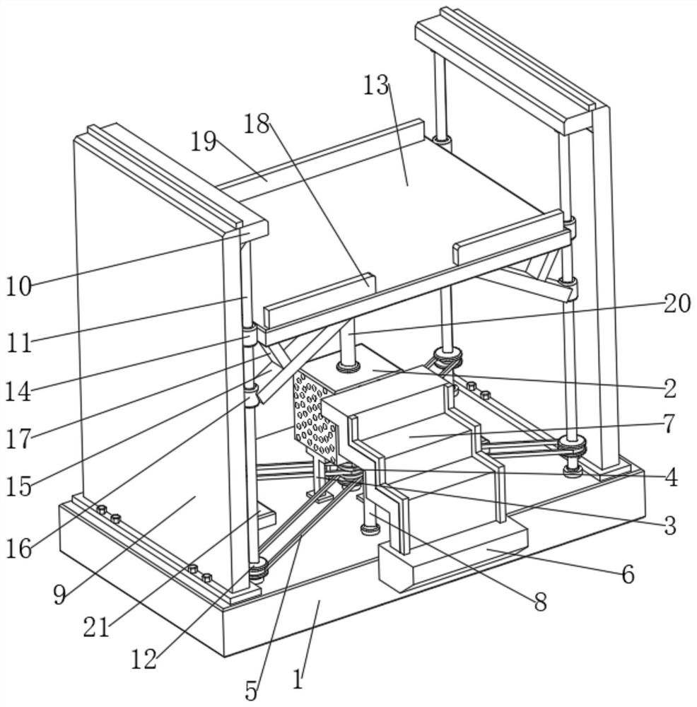 Movable cantilever frame device for civil engineering construction