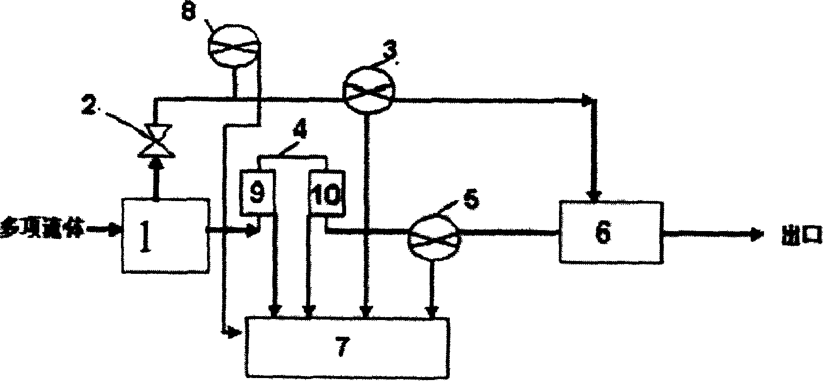 Device for measuring multiphase fluid of water, sand and air in air well drilling and its method