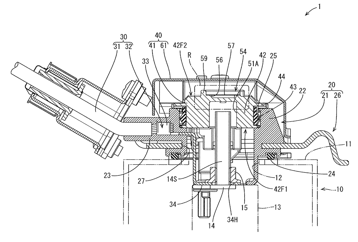 Device case closing structure