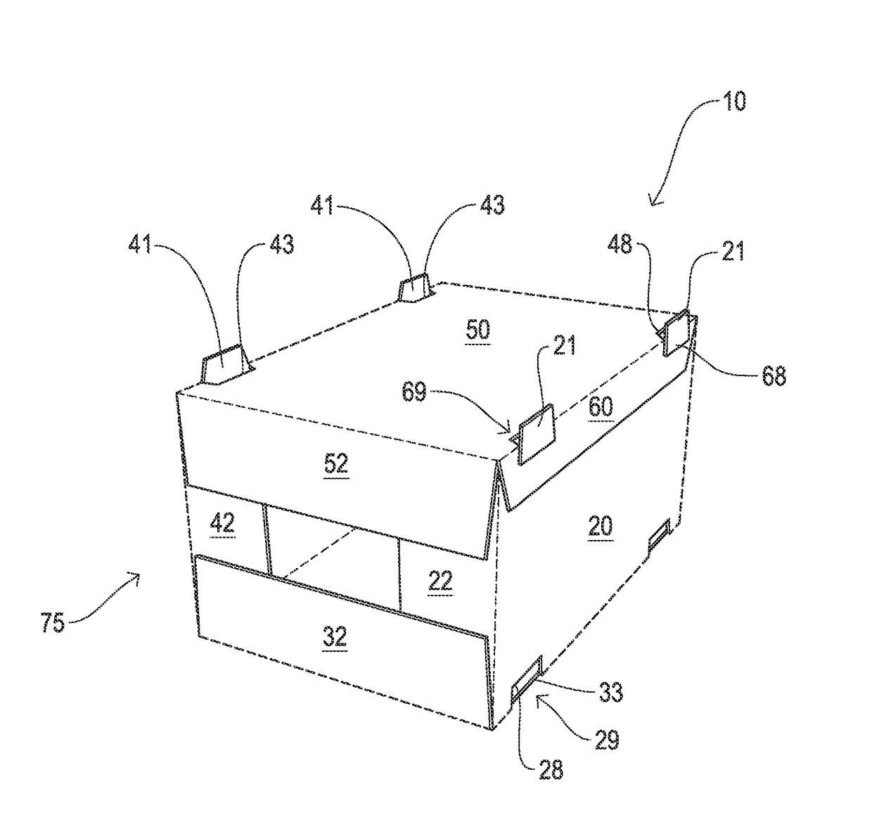 Wraparound shipping box blank with system and method of forming blank into a shipping case