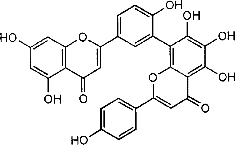 Anti-wrinkle composition for external applications to the skin containing biflavonoid derivatives