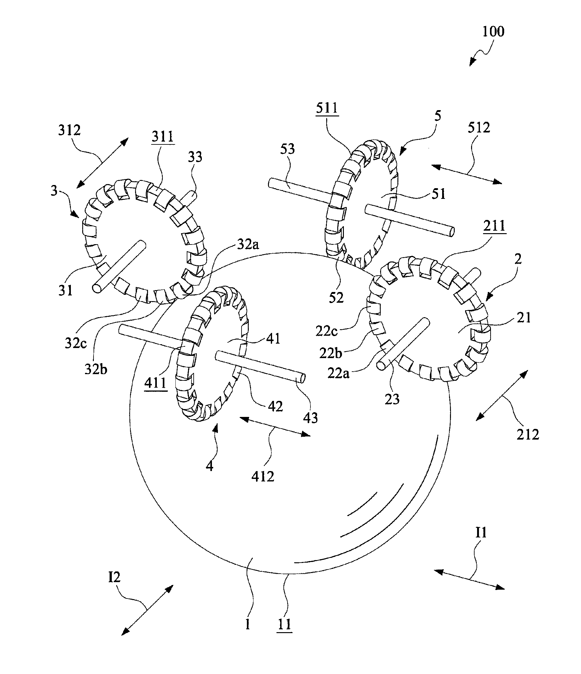 Omni-wheel based driving device with belt transmission mechanism