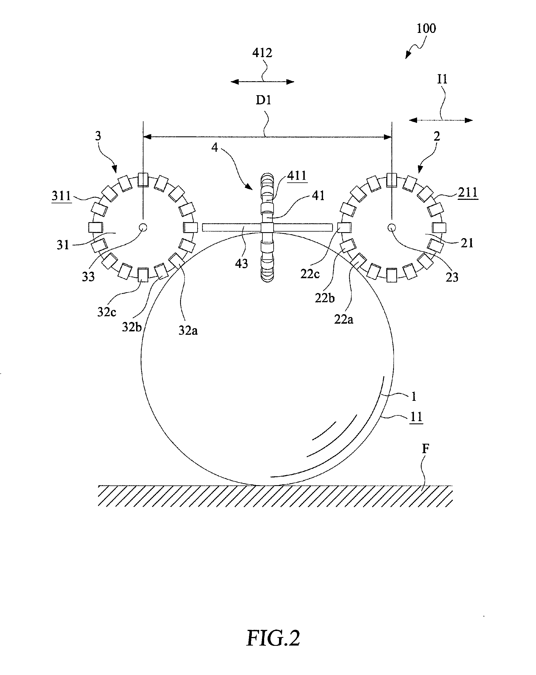 Omni-wheel based driving device with belt transmission mechanism