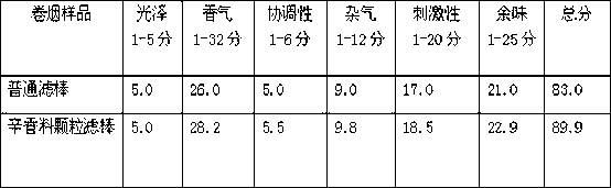 Spice composite particle filter stick and preparation method thereof