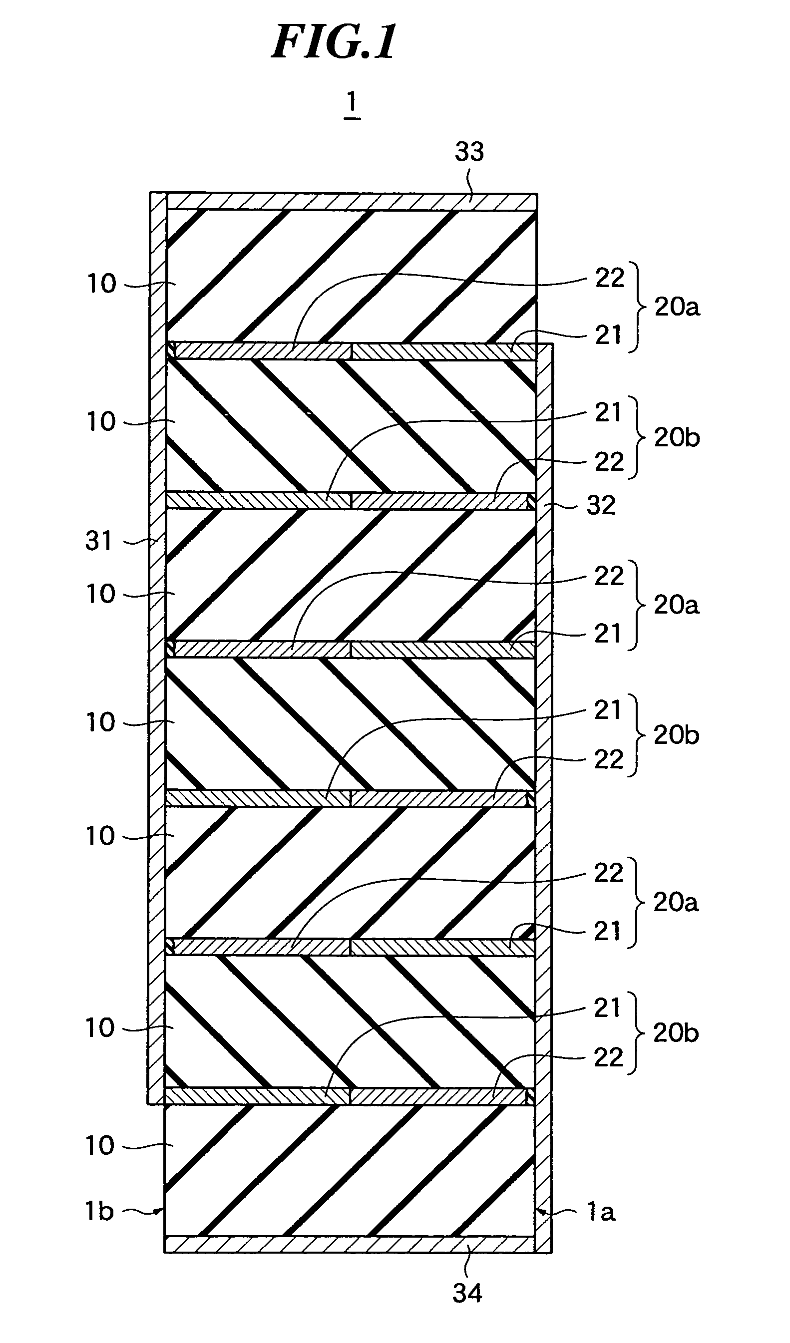 Laminated structure, method of manufacturing the same and ultrasonic transducer array