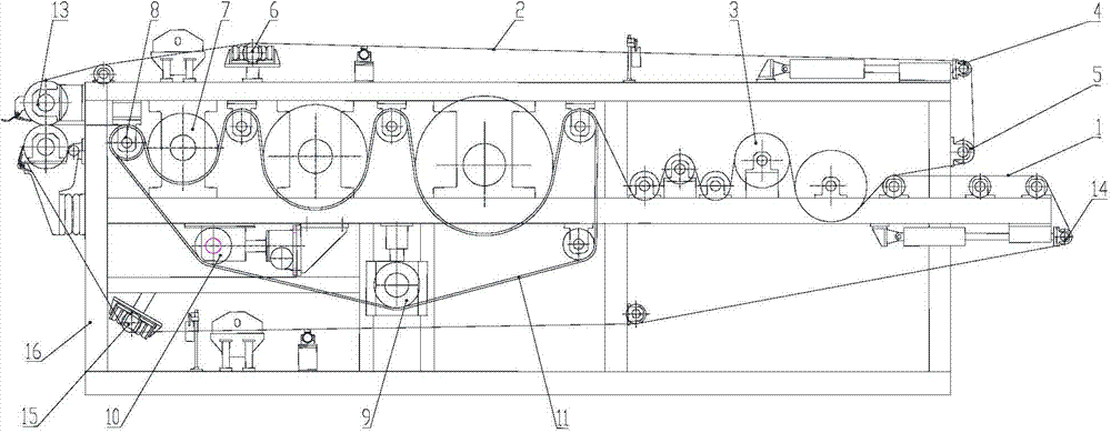 Cascade pressurization belt type pressure filter