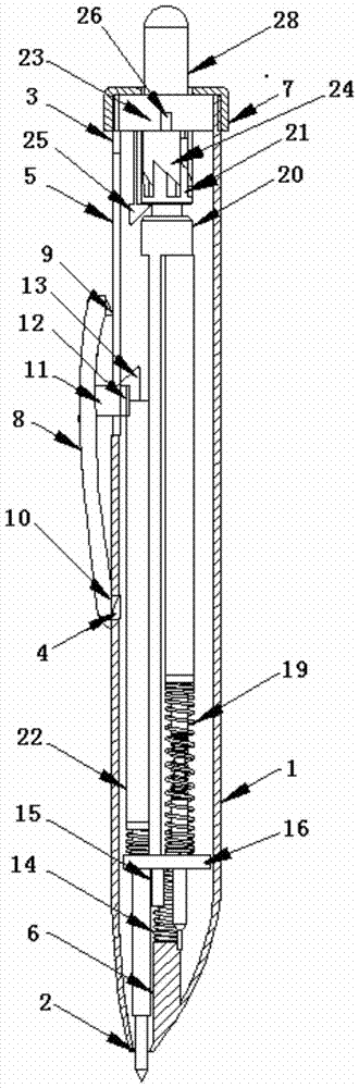 Multipurpose pen with off-centre pen hole with rotating refill magazine