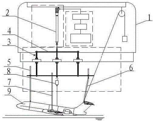 Test method for ditching towing tank of fixed-wing airplane model