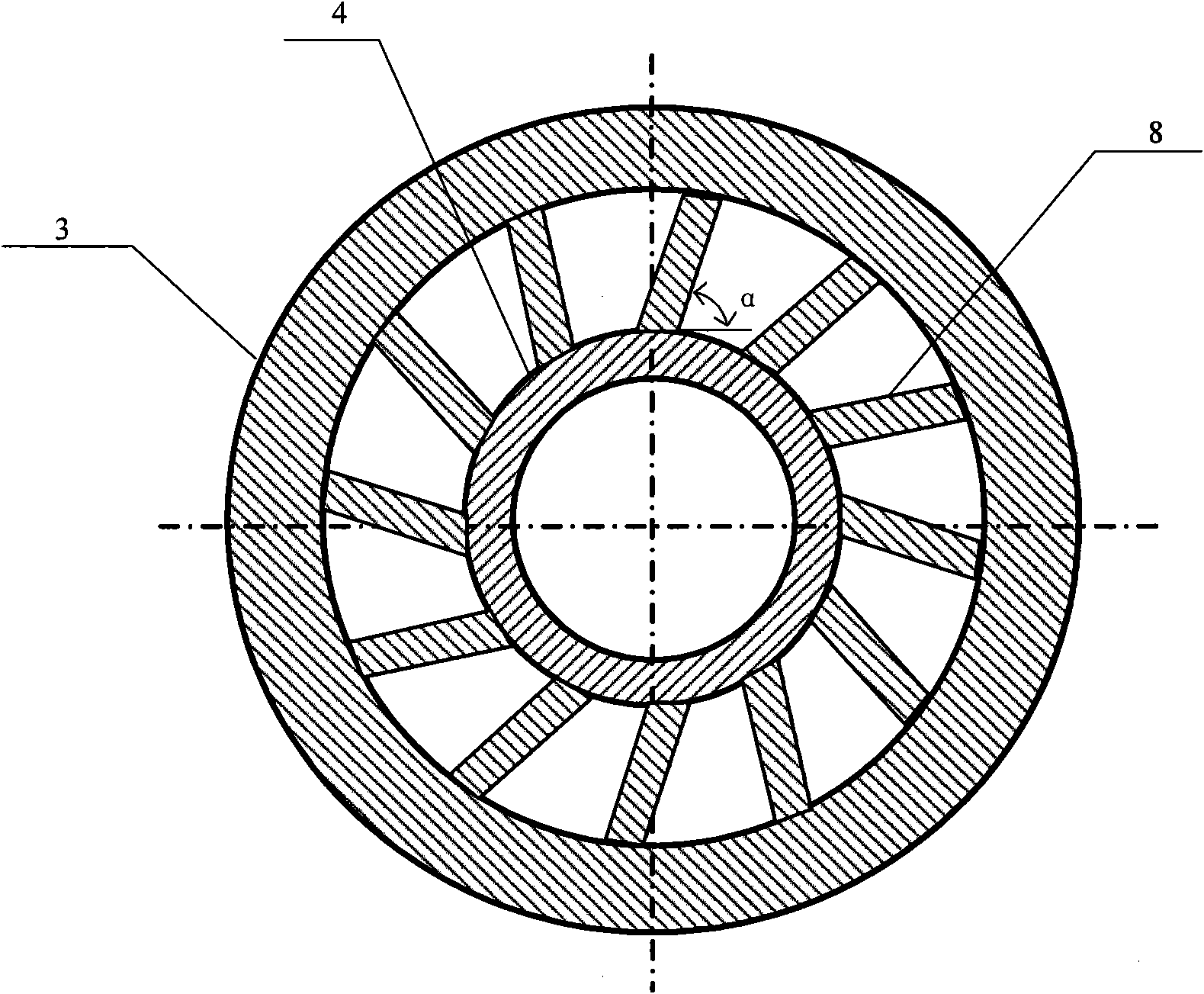 Weak cyclone stagnation gas burner