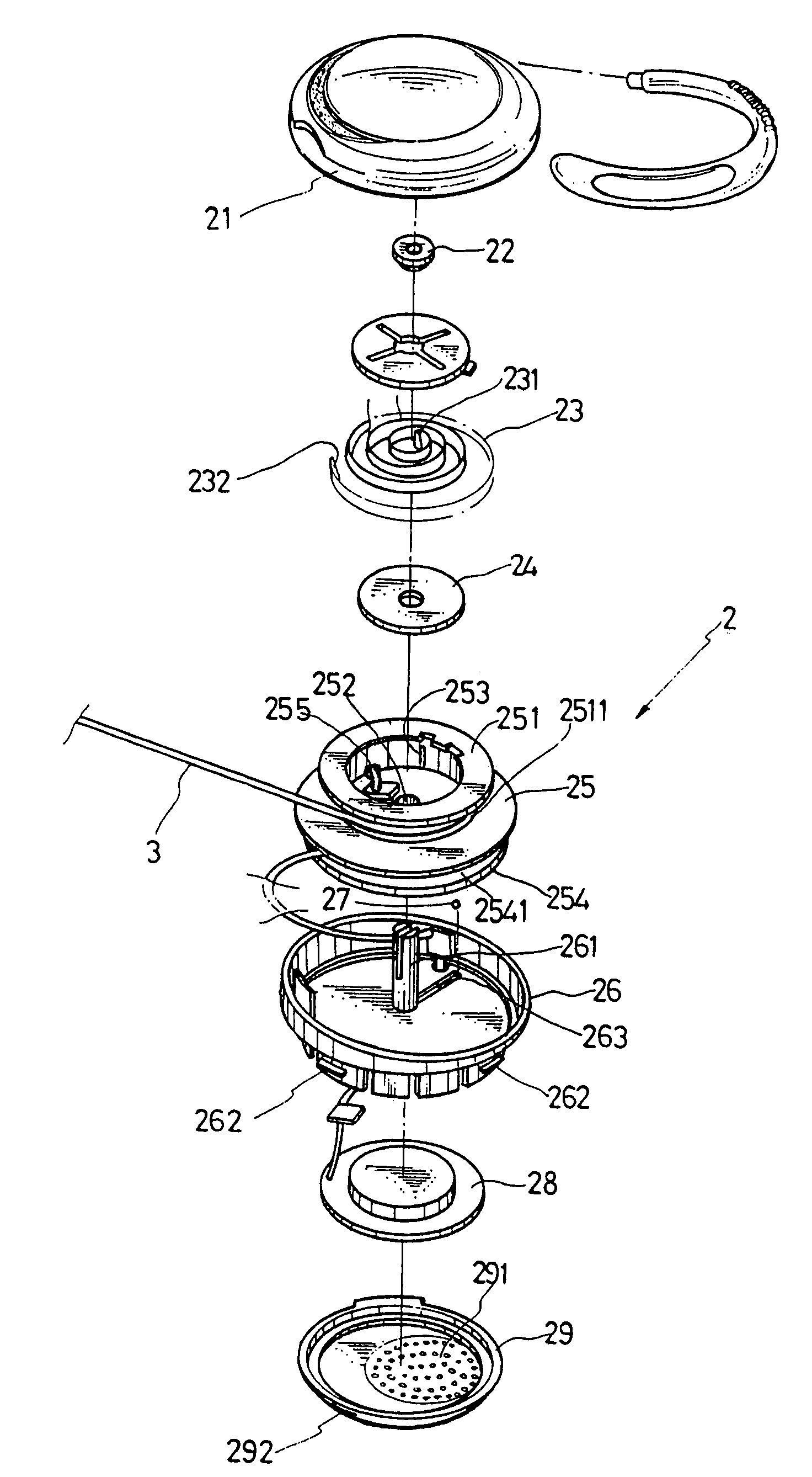 Headset structure with built-in audio source