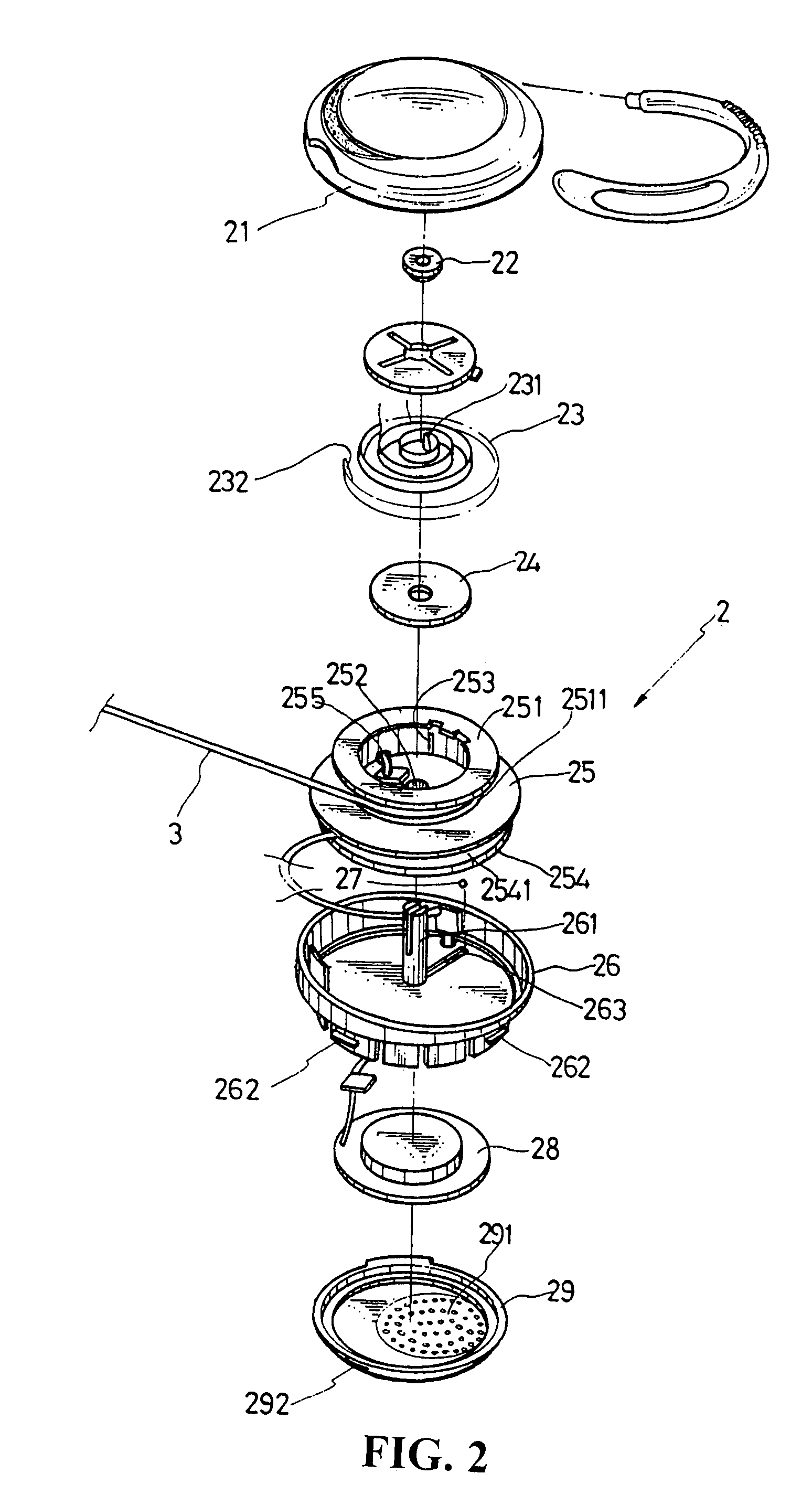 Headset structure with built-in audio source