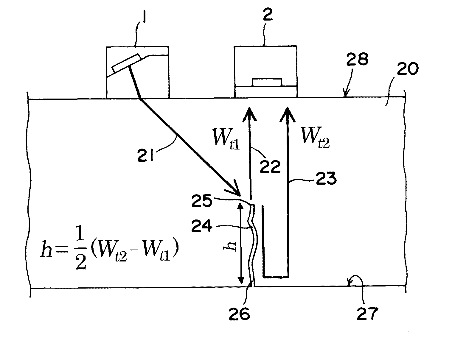 Method and apparatus for measuring flaw height in ultrasonic tests