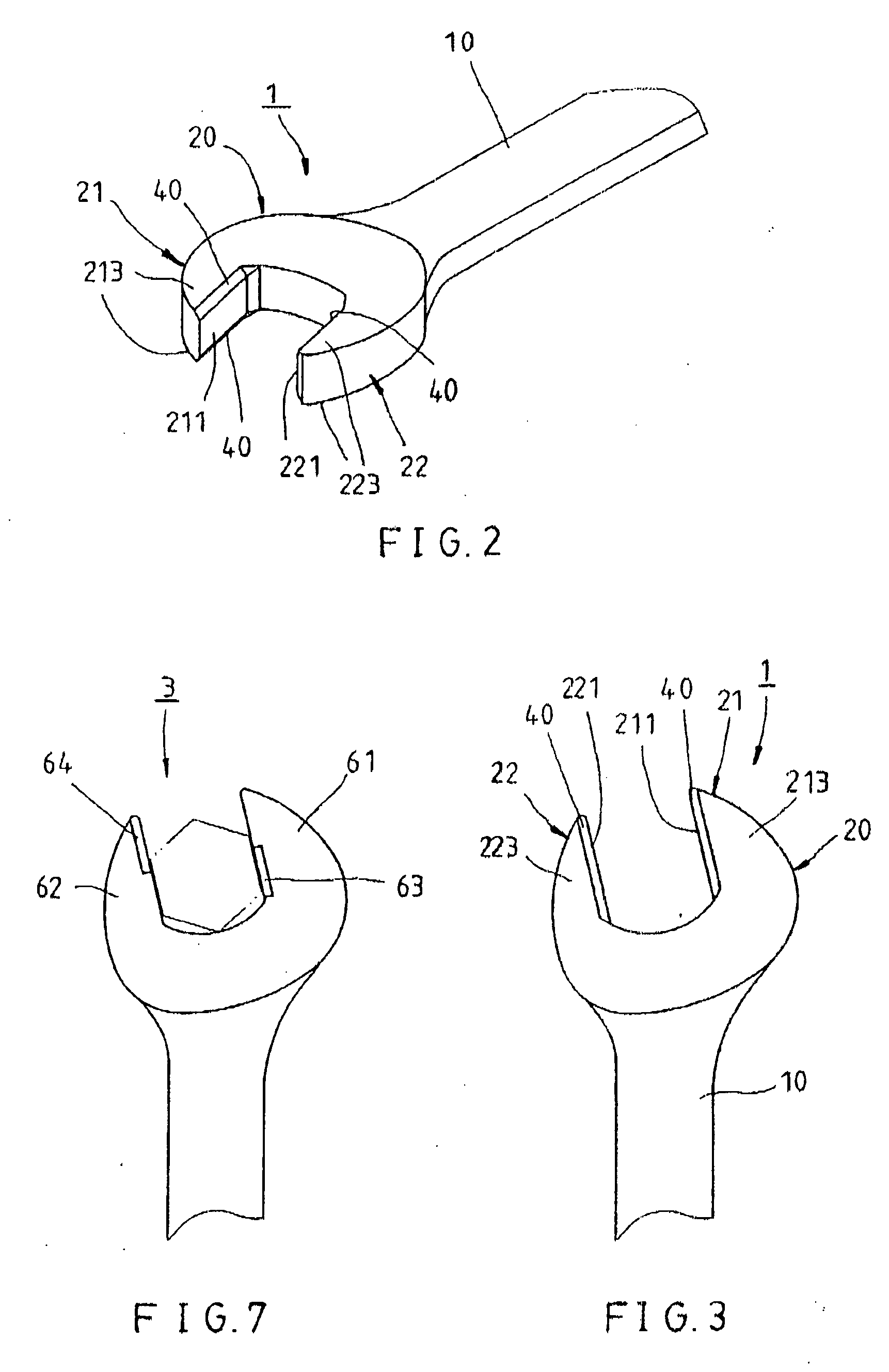 Wrench with guiding means at the jaws