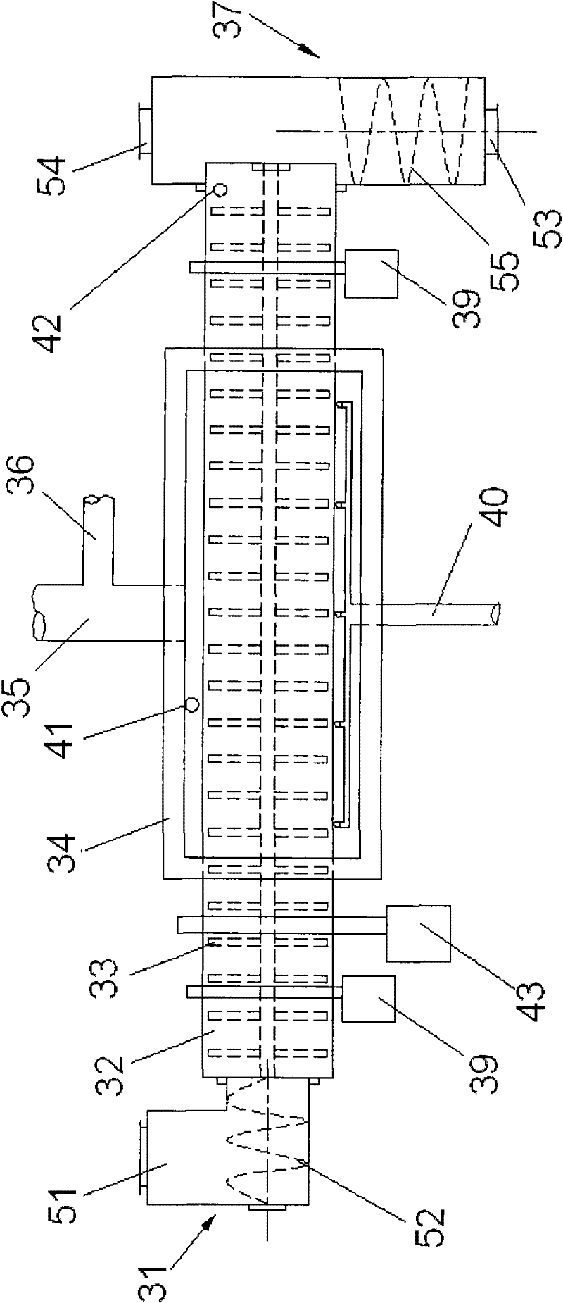 Municipal waste low-temperature anoxic carbonization system equipment and low-temperature anoxic carbonization rotary furnace for it