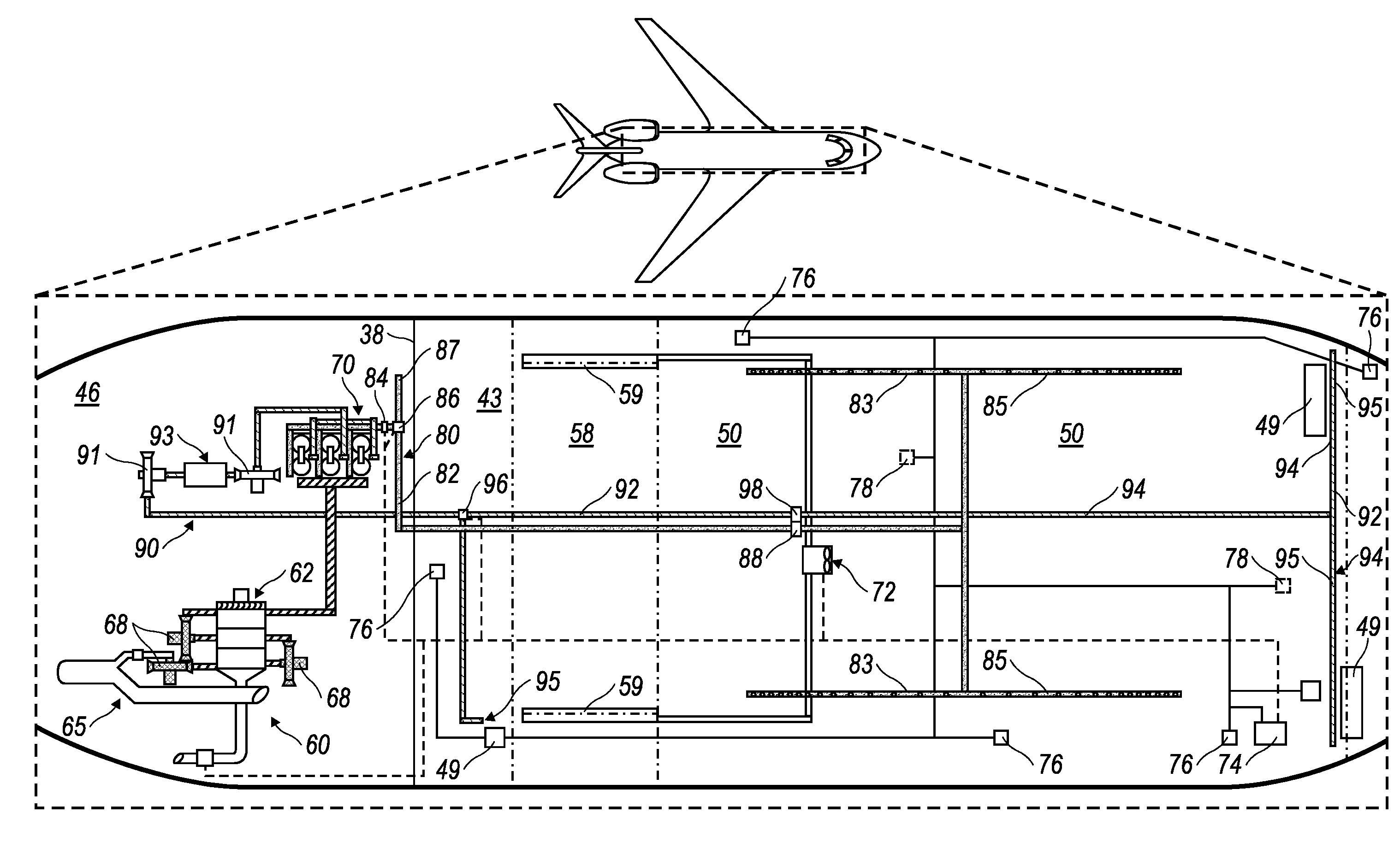 System and method for aircraft cabin atmospheric composition control