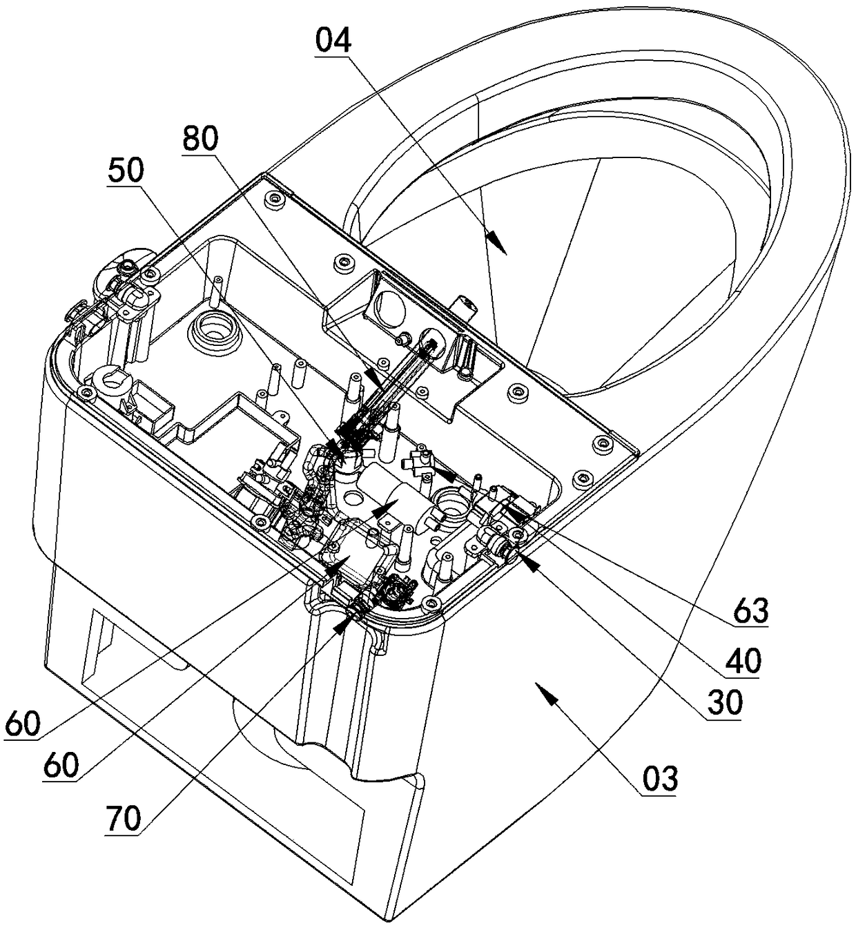 Intelligent closestool cleaning waterway system with double inlet channels and cleaning method thereof