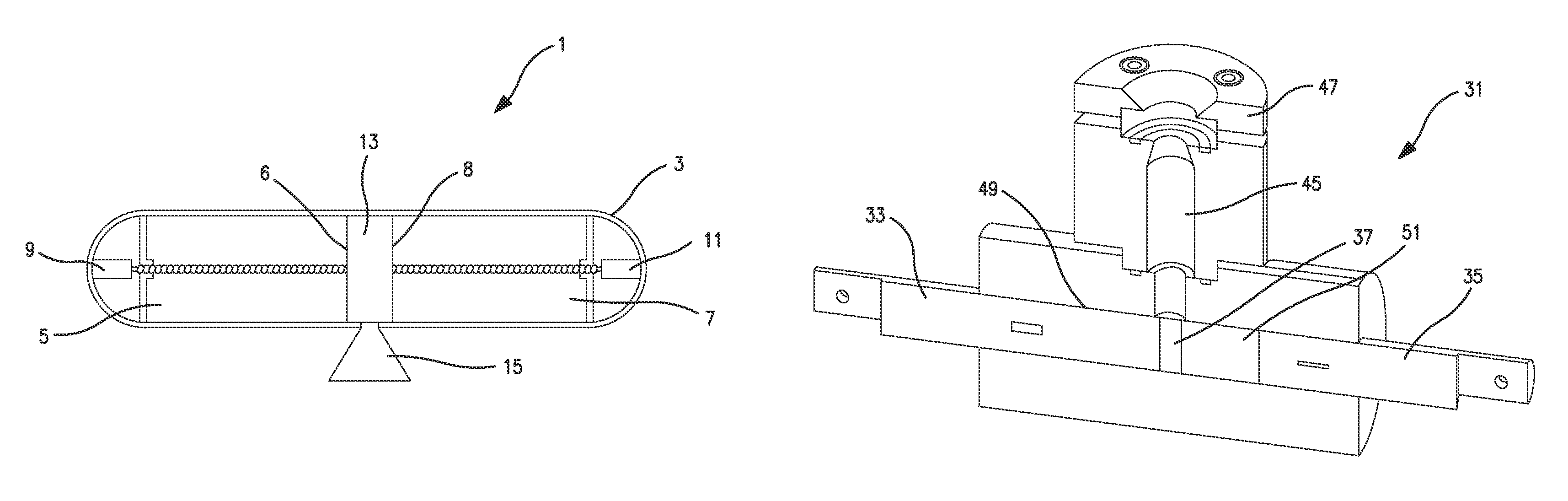 Propulsion system, opposing grains rocket engine, and method for controlling the burn rate of solid propellant grains