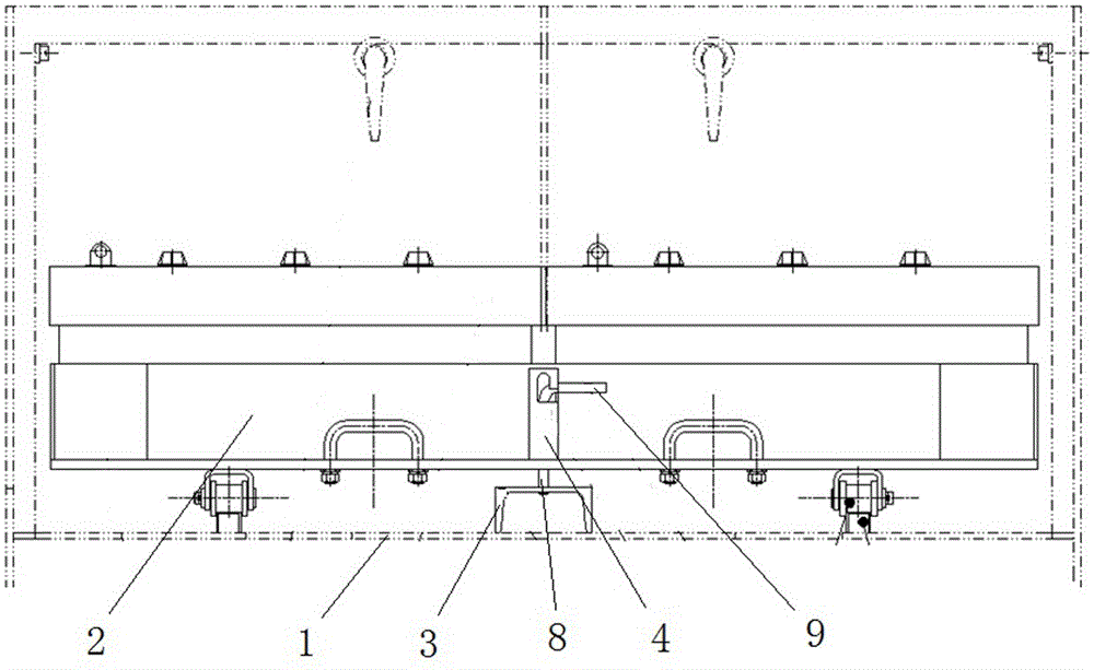 Storage battery dolly self-lock device of track car