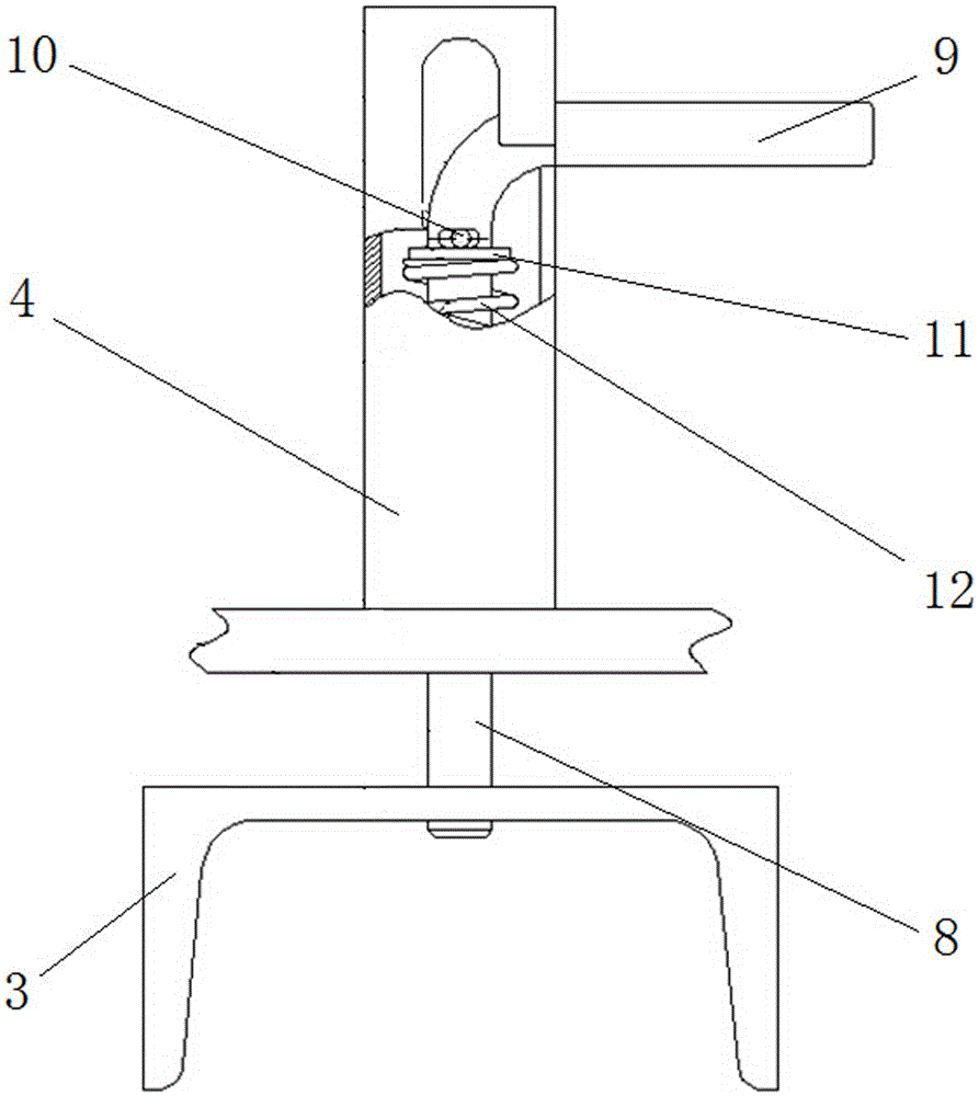 Storage battery dolly self-lock device of track car