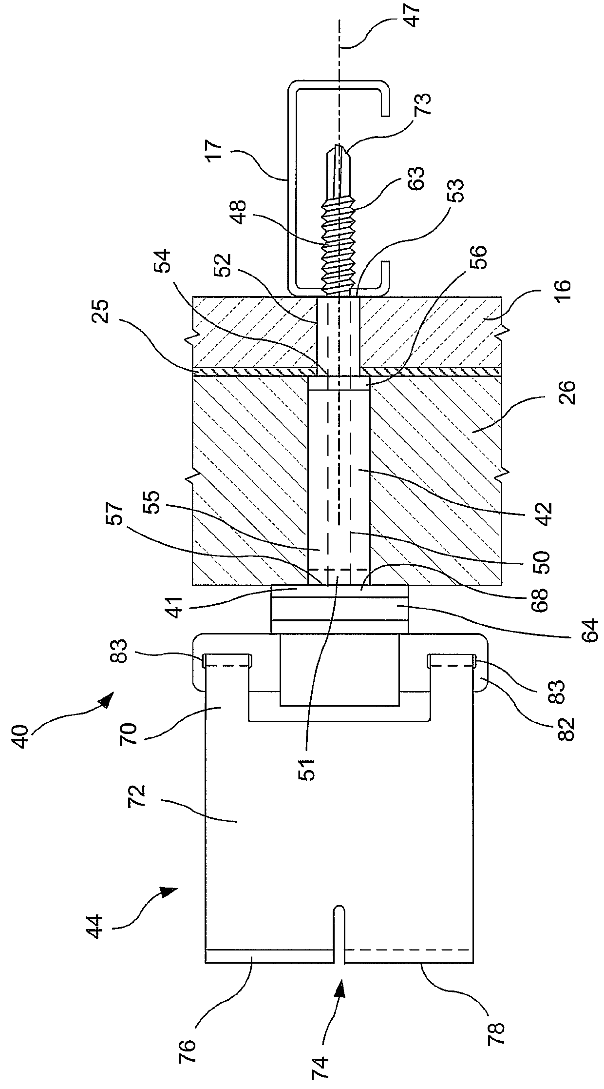 Thermally-isolated anchoring systems with split tail veneer tie for cavity walls