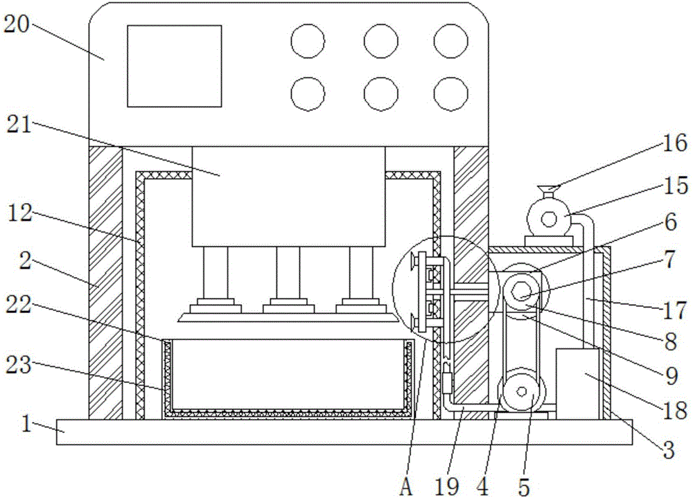 Formaldehyde collecting and purifying device for particle board hot press