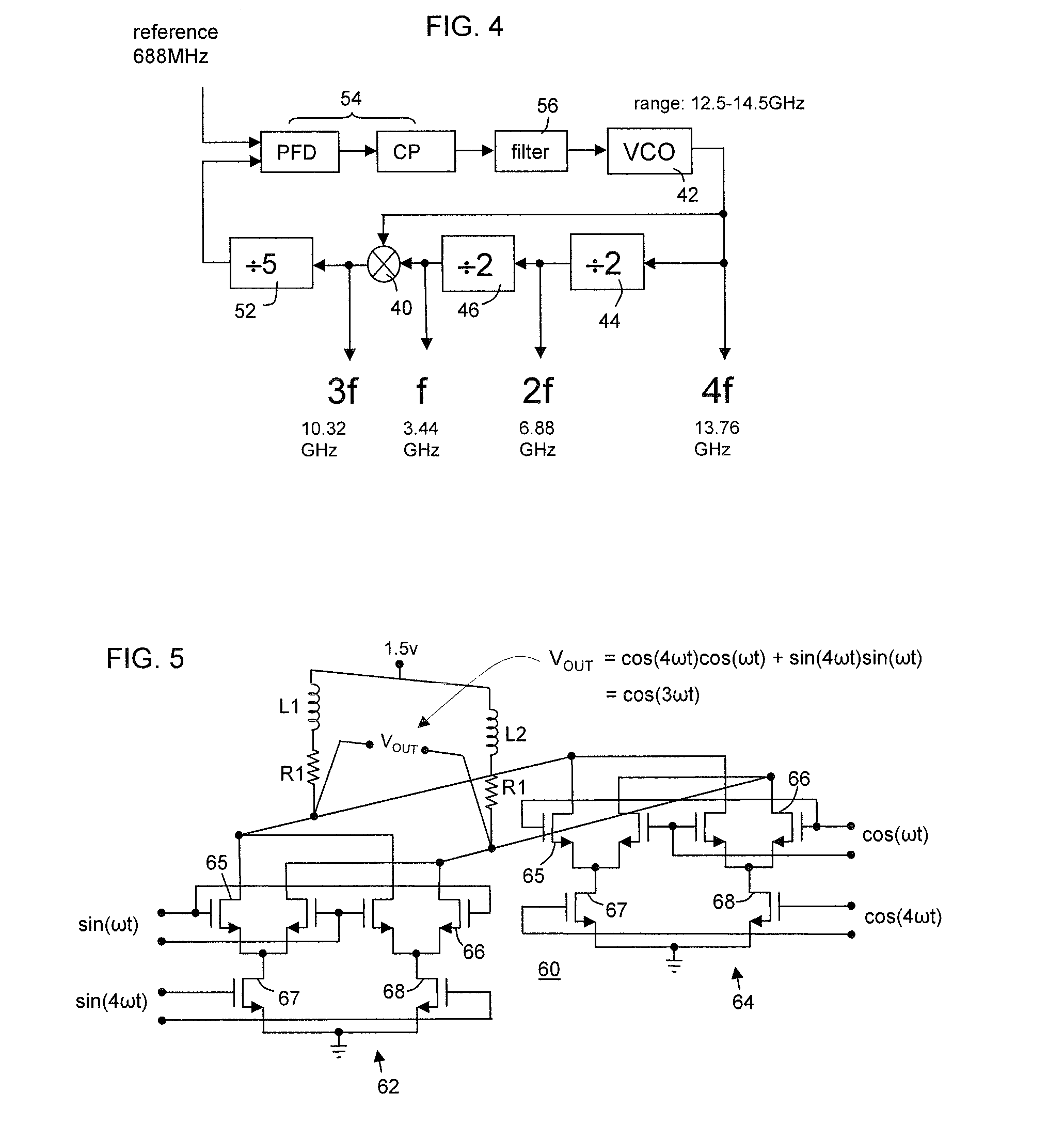 Multiple frequency generator for quadrature amplitude modulated communications