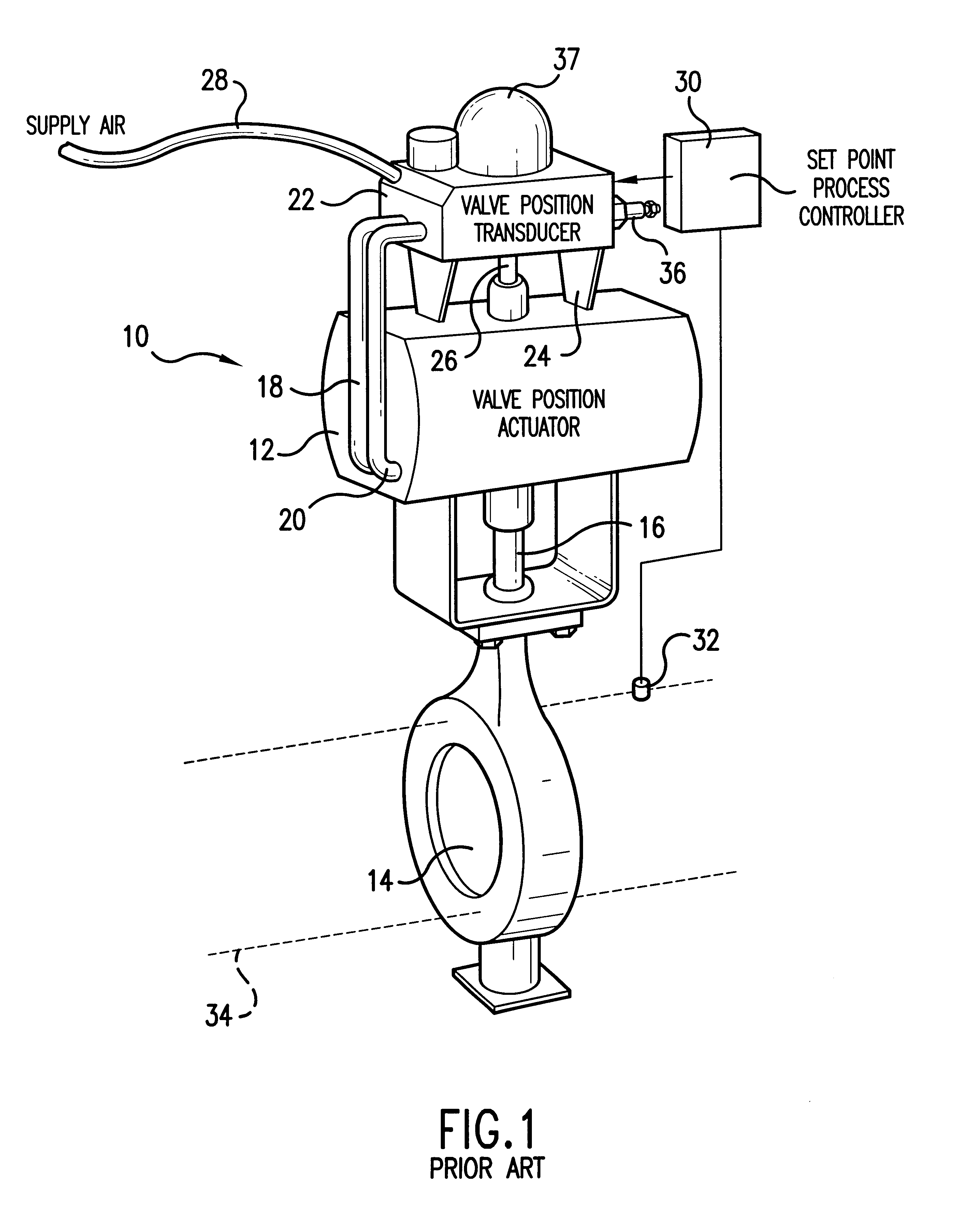 Automatic position-control valve assembly