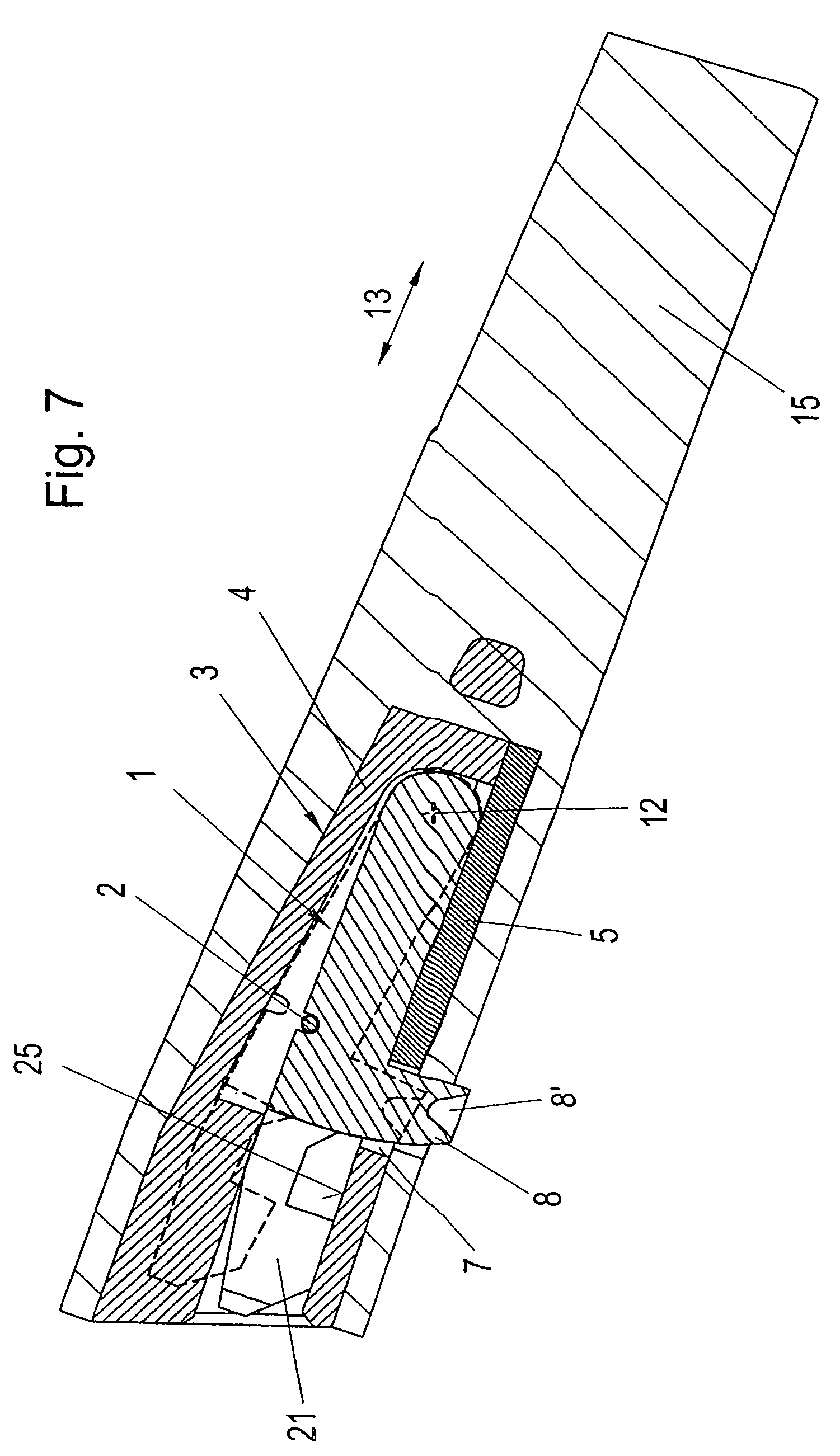 Device for the connection of a band to a further part