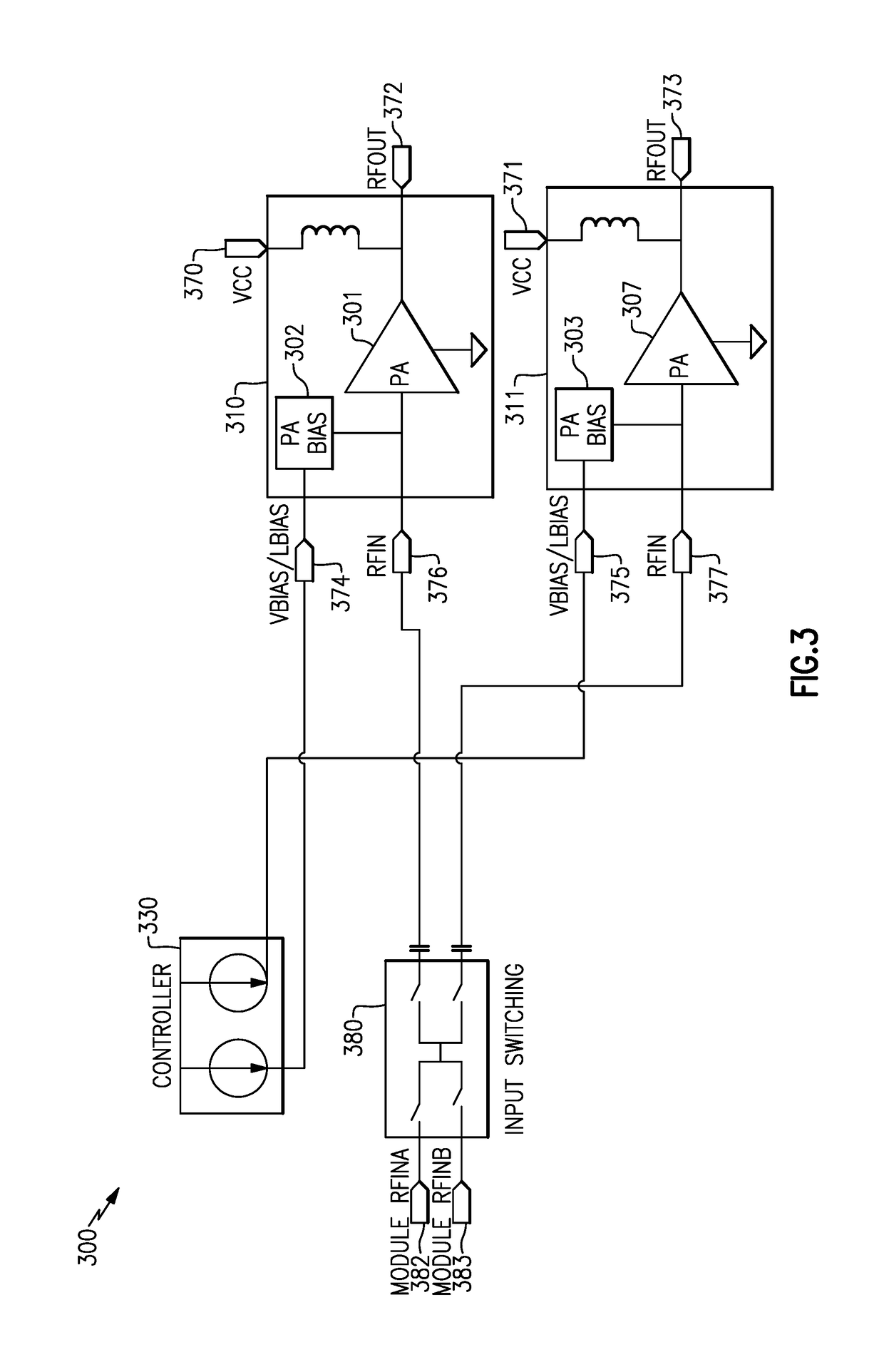 Power amplifier bias signal multiplexing