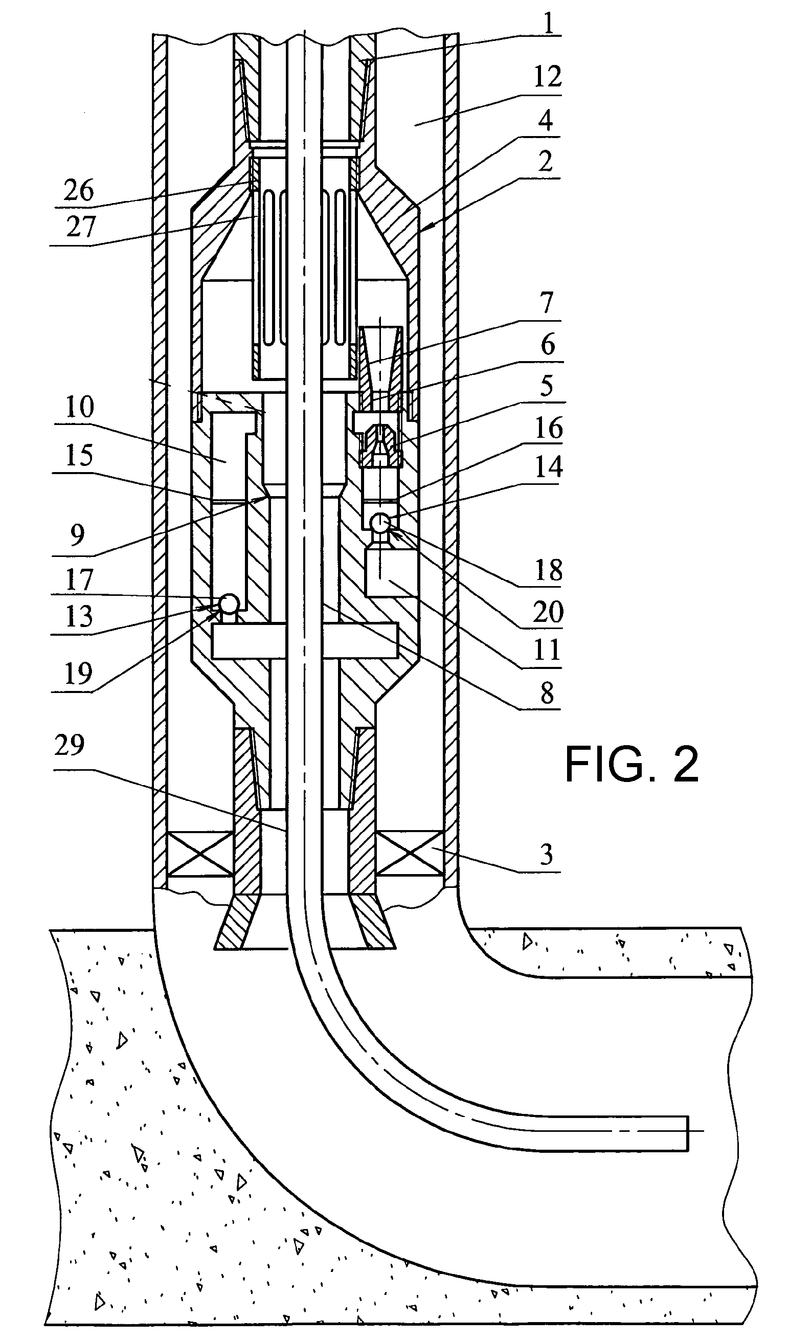 Bore-hole jet device for formation hydraulic fracturing and horizontal well examination and a method for the operation thereof