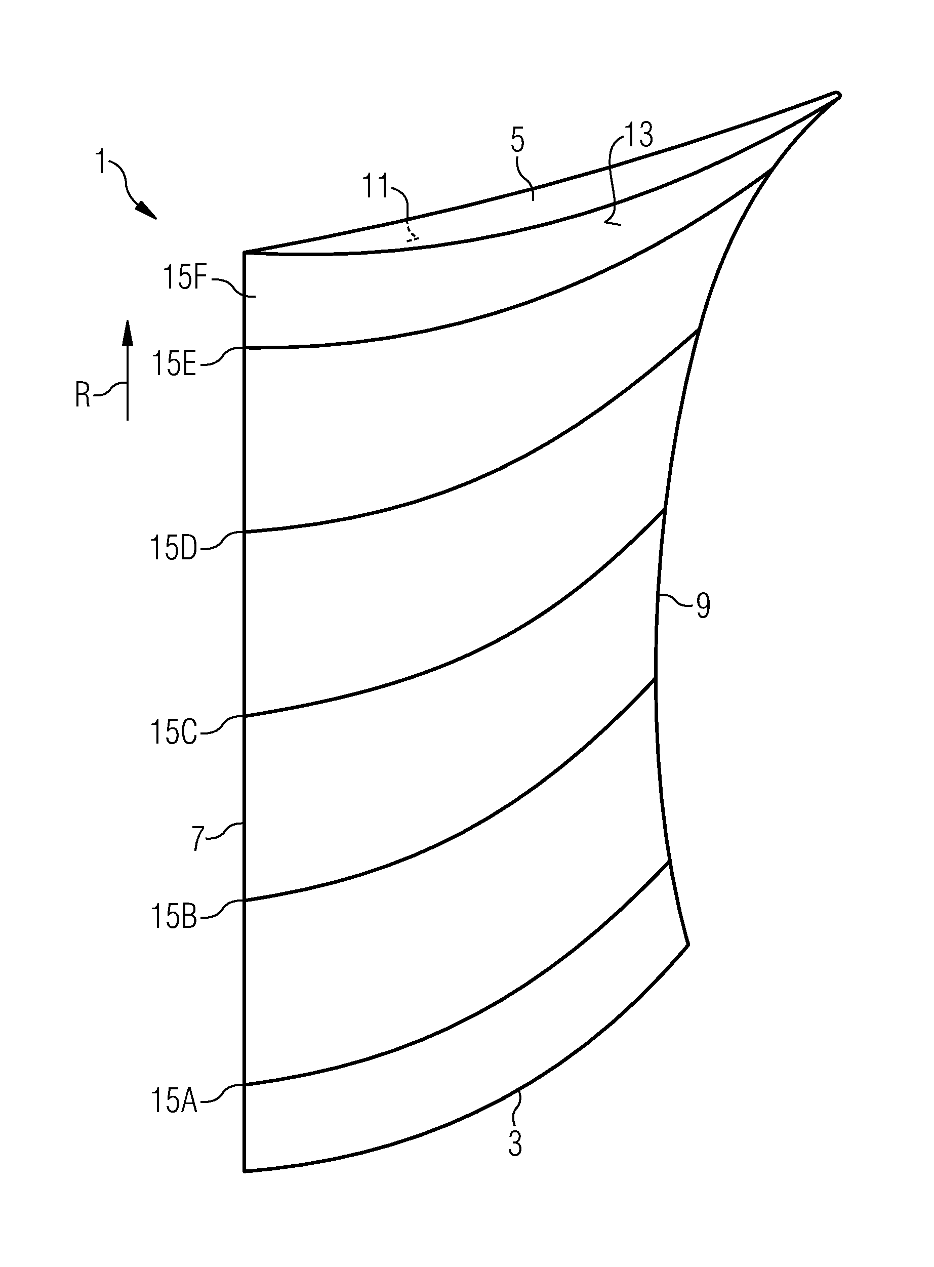 Vane or blade for an axial flow compressor