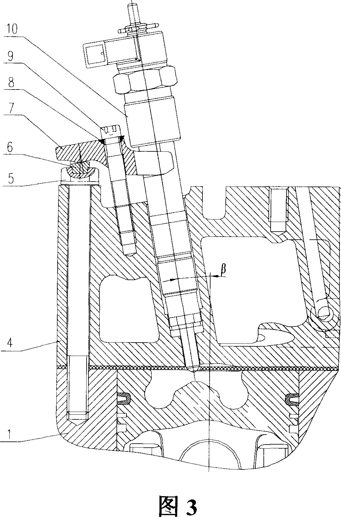 Fixed device of engine fuel oil injector and engines with same