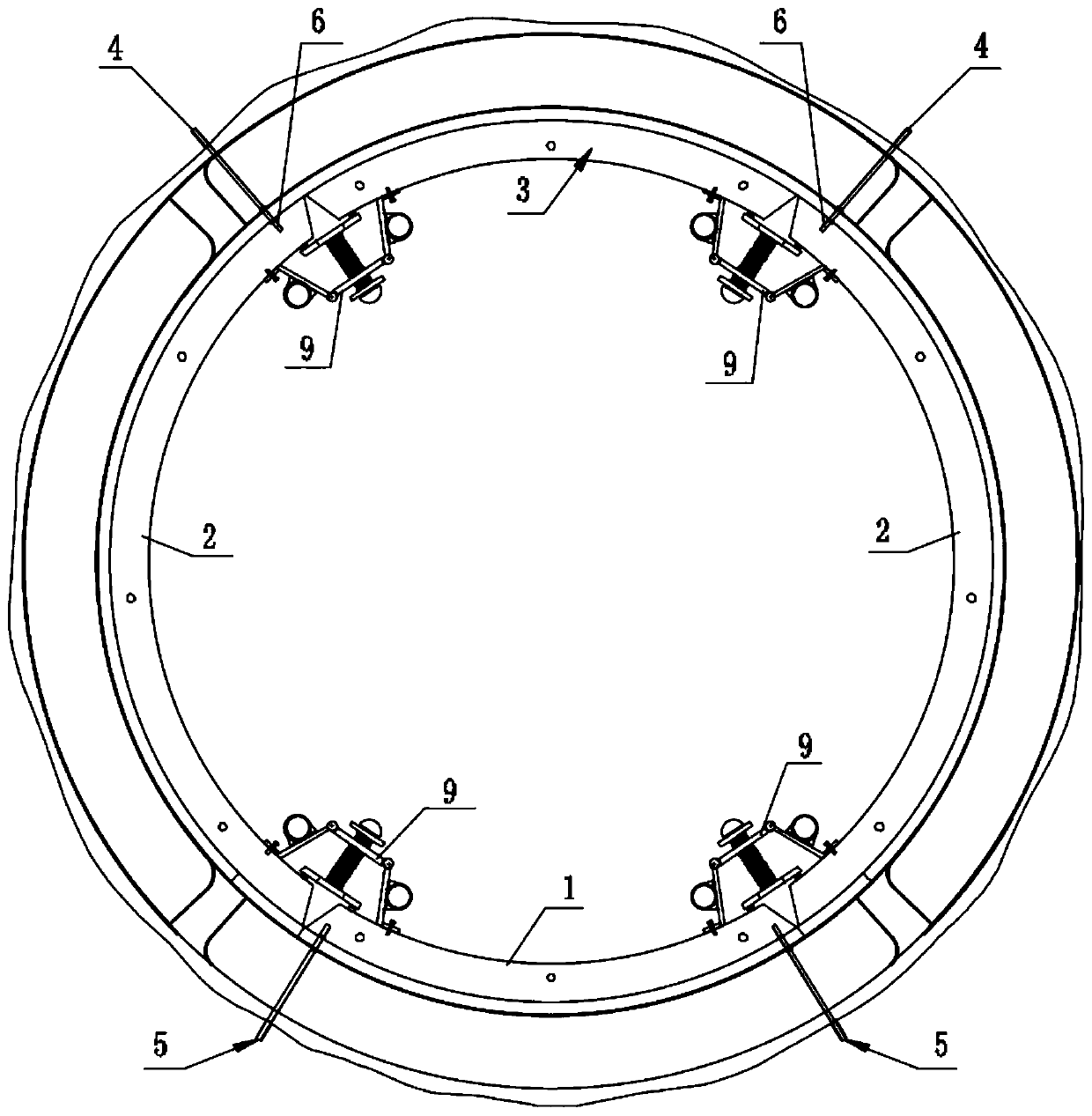 Construction method of assembly type steel pipe piece formwork suitable for rapid lining of circular tunnel