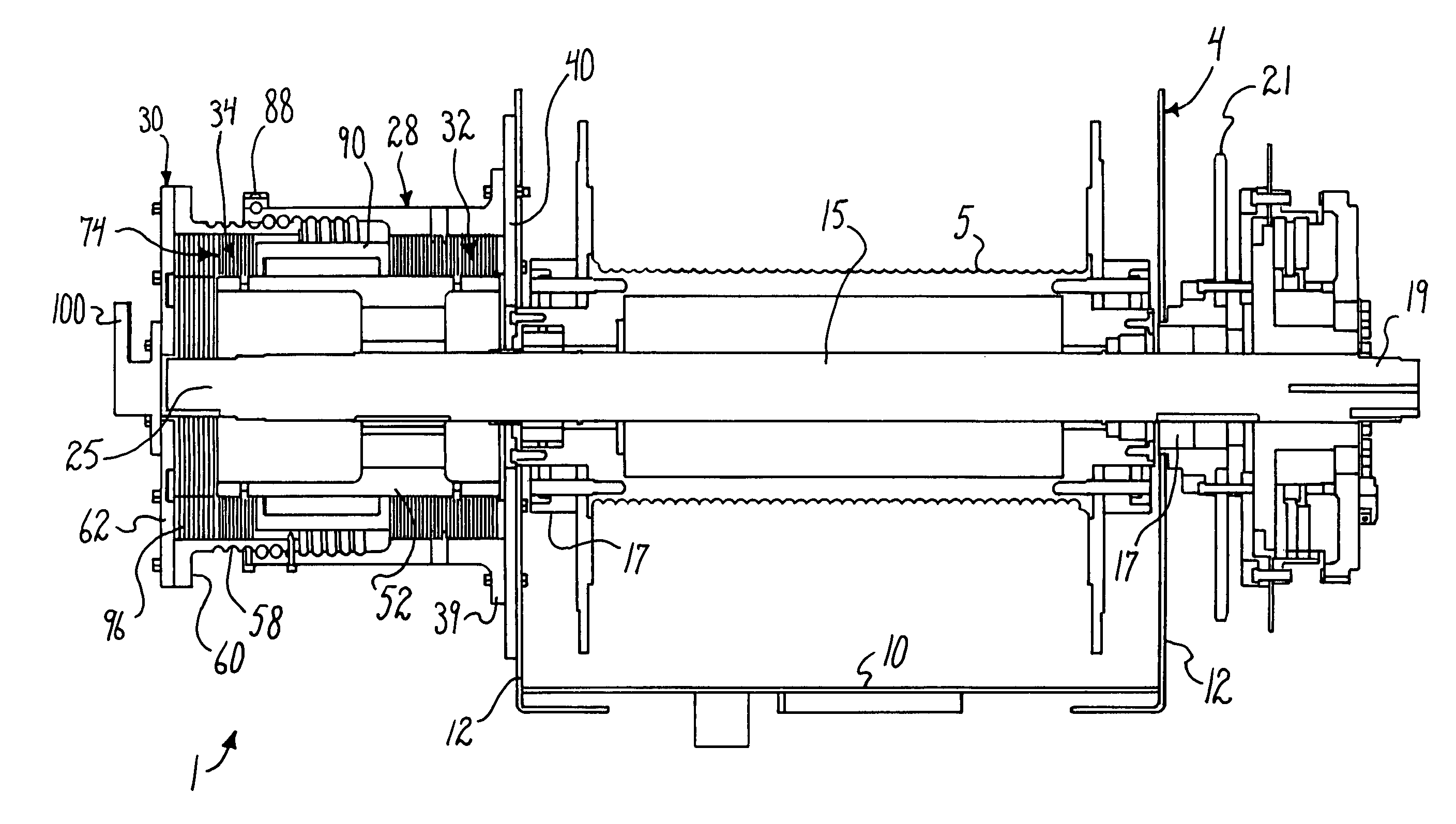 Fluid shear actuated hoist brake