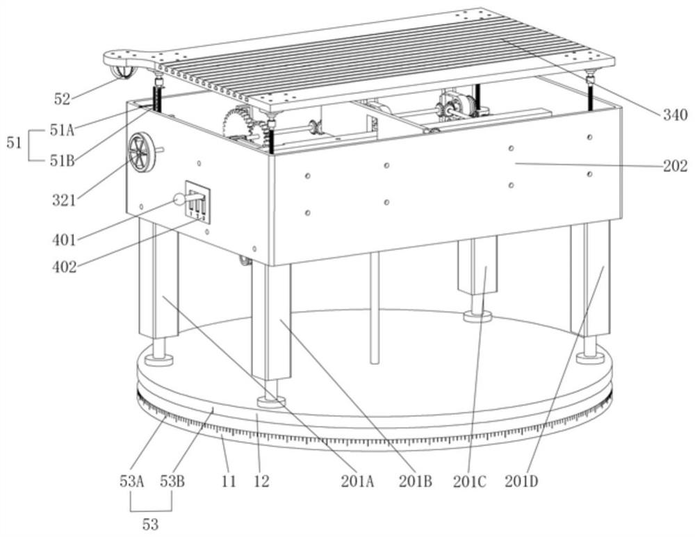 An operating platform device for realizing multiple attitude adjustments