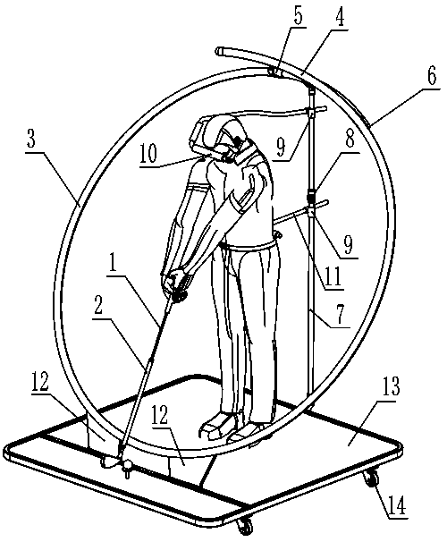 Golf club swinging trainer