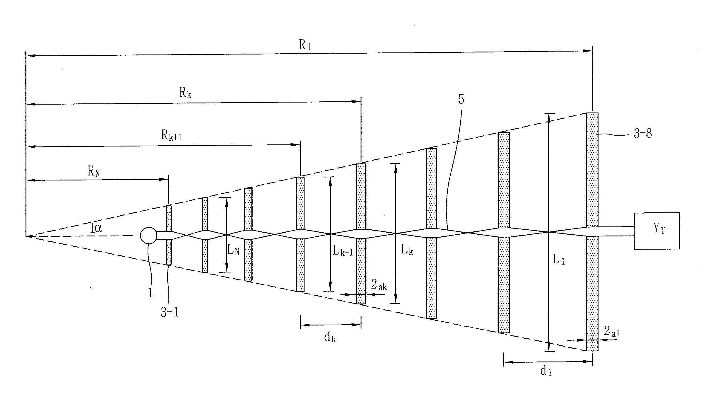 Log-periodic dipole array antenna and smart skin having the same