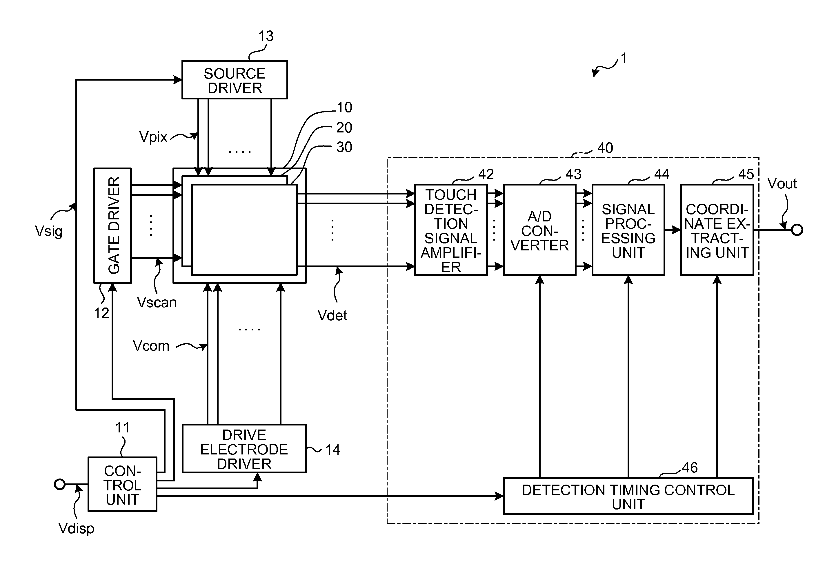 Display device with touch detecting function and electronic apparatus