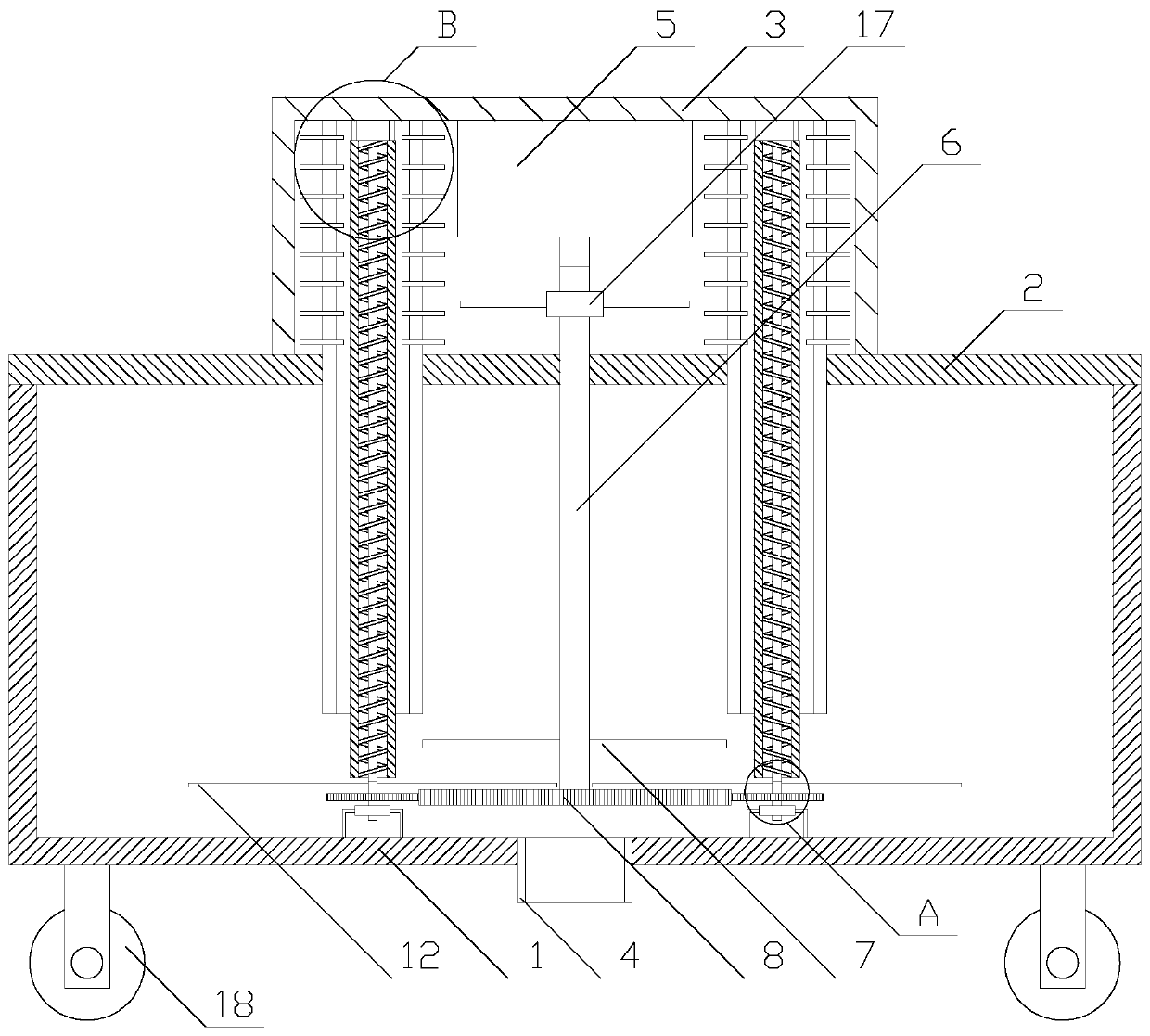 Heat dissipation type building material production equipment with good stirring effect