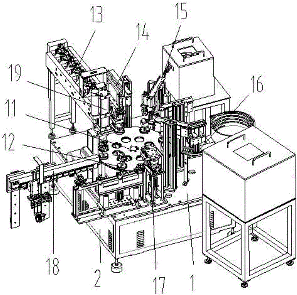 Integral automatic assembly machine of gear box oil injector