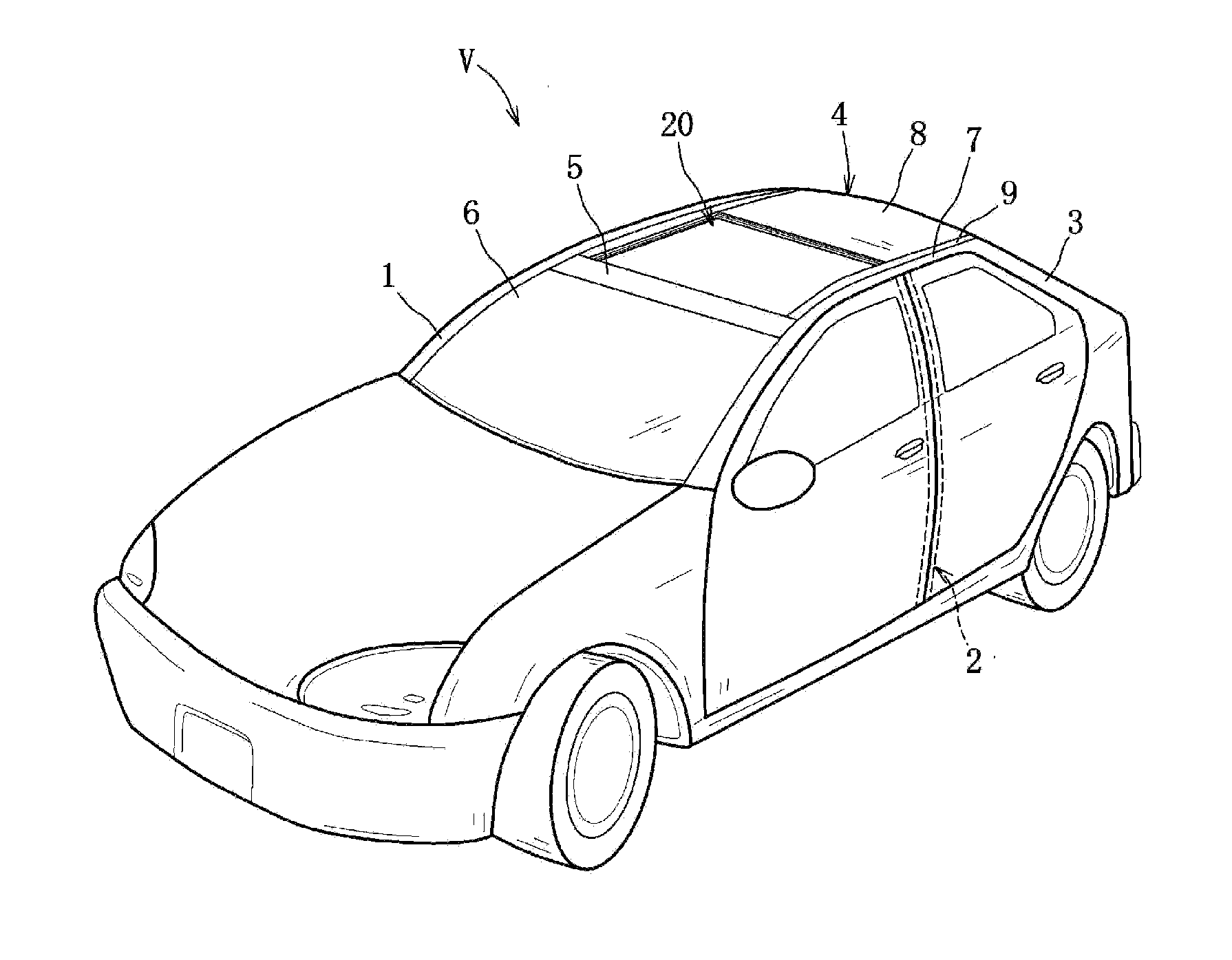 Upper vehicle-body structure of vehicle