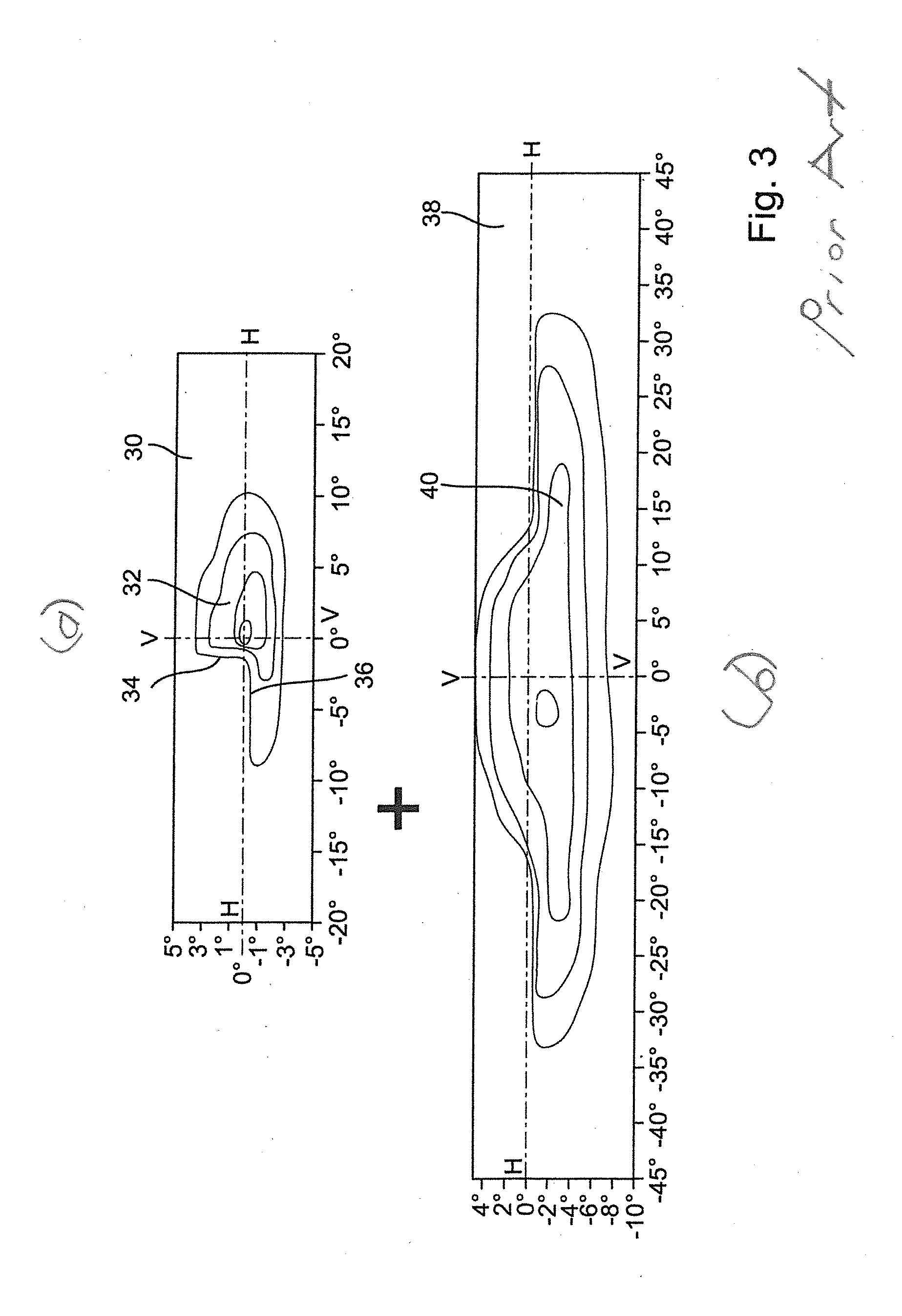 Light module of motor vehicle for generating spot distribution of high-beam-light distribution and vehicle headlights having such module