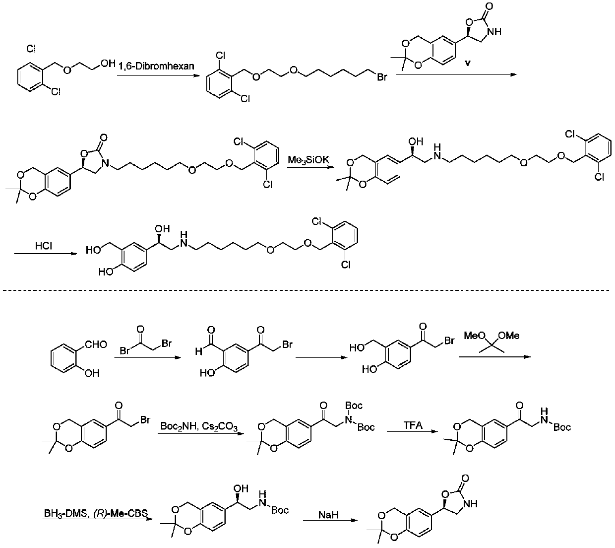 Synthesizing method of vilanterol intermediate