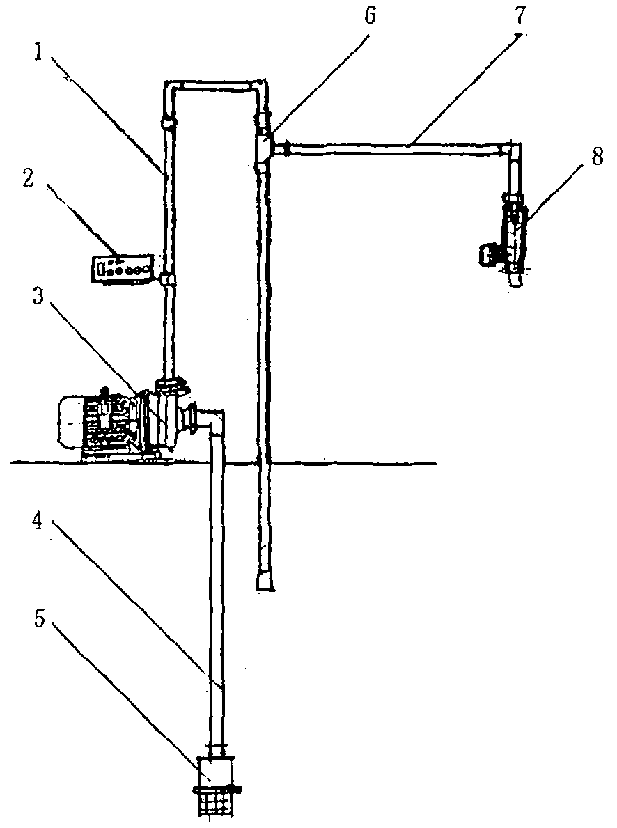 Water-pump piloting automatic vacuum suction device