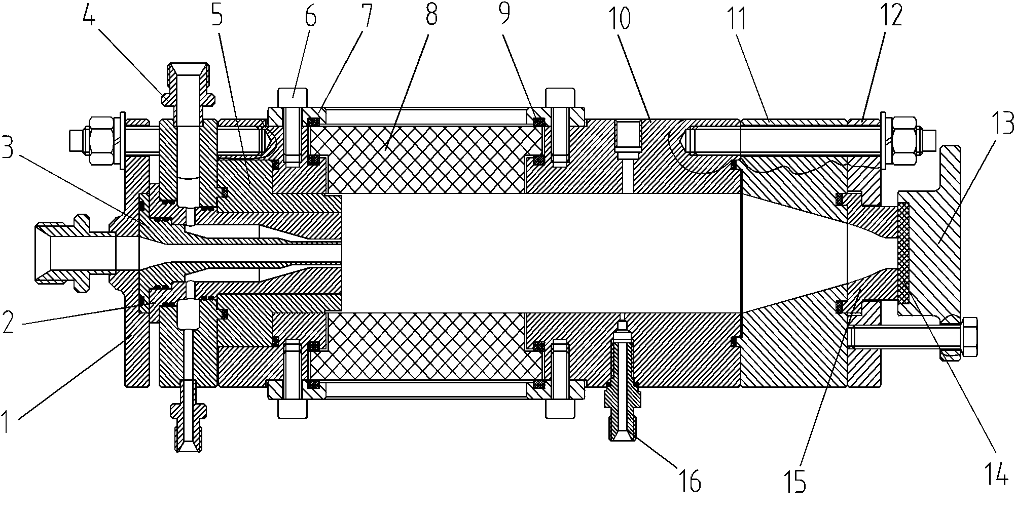 Transparent combustion chamber with square interior passage