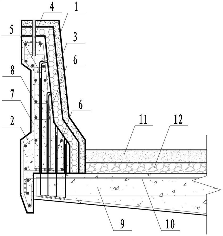 Functionally gradient crash barrier and construction method thereof