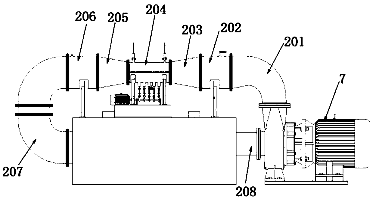 Fish body surface structure-based deformation wall surface resistance test device