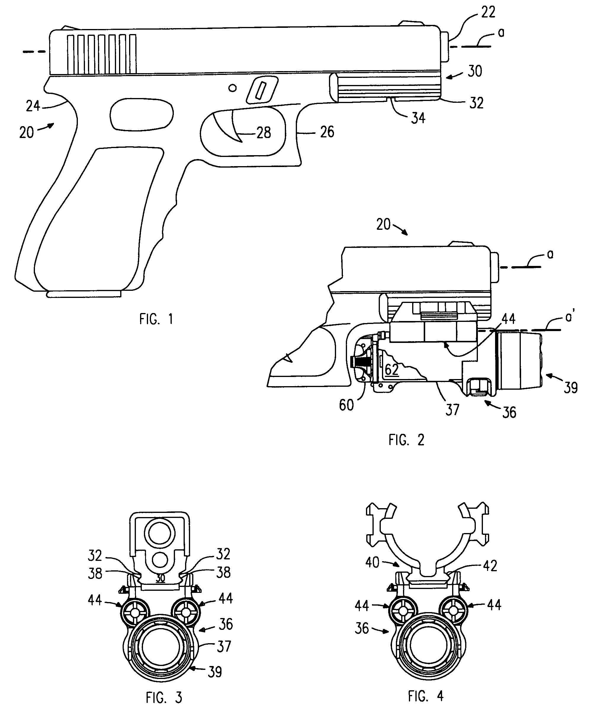 Laser aiming apparatus using a rocker