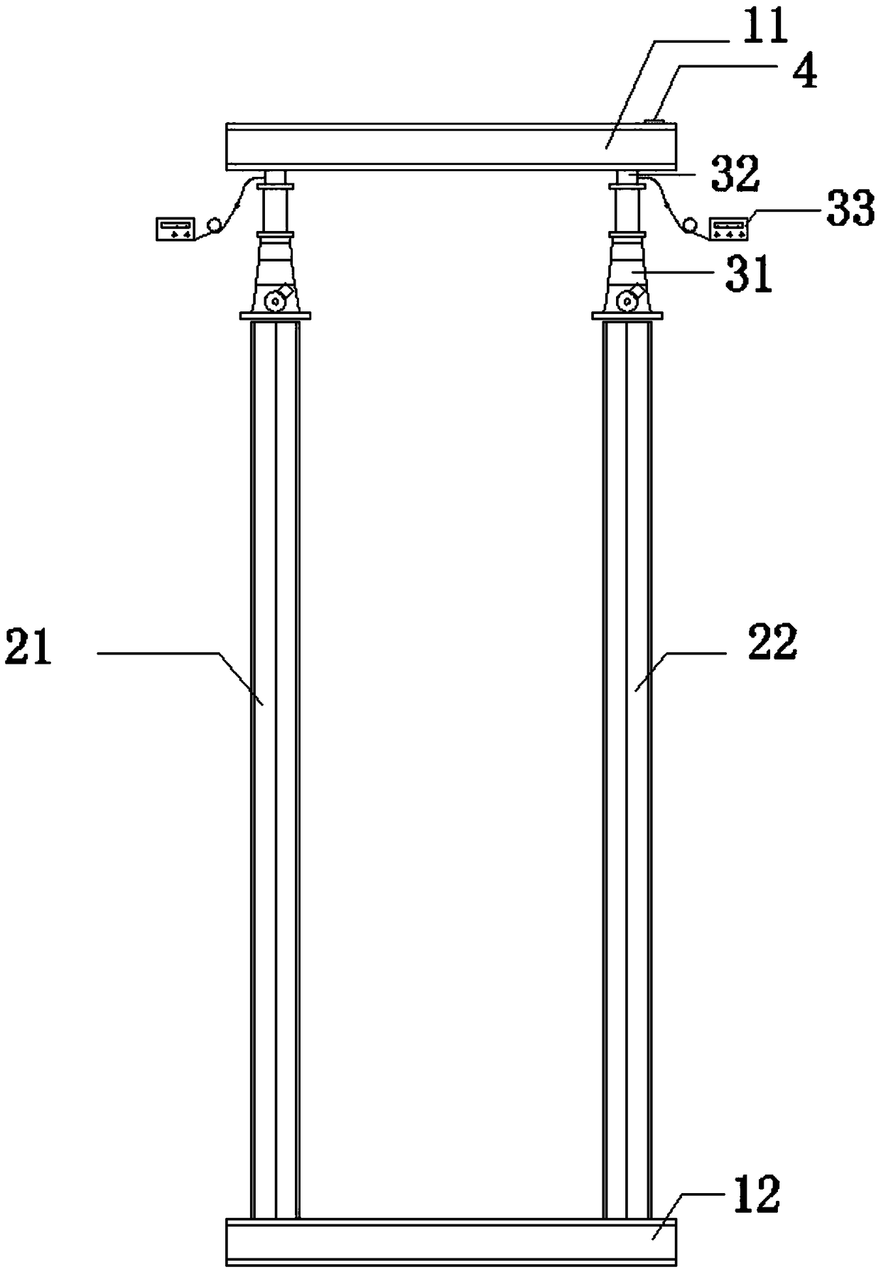 Wall replacement support device for reinforced concrete shear wall structure under high load action