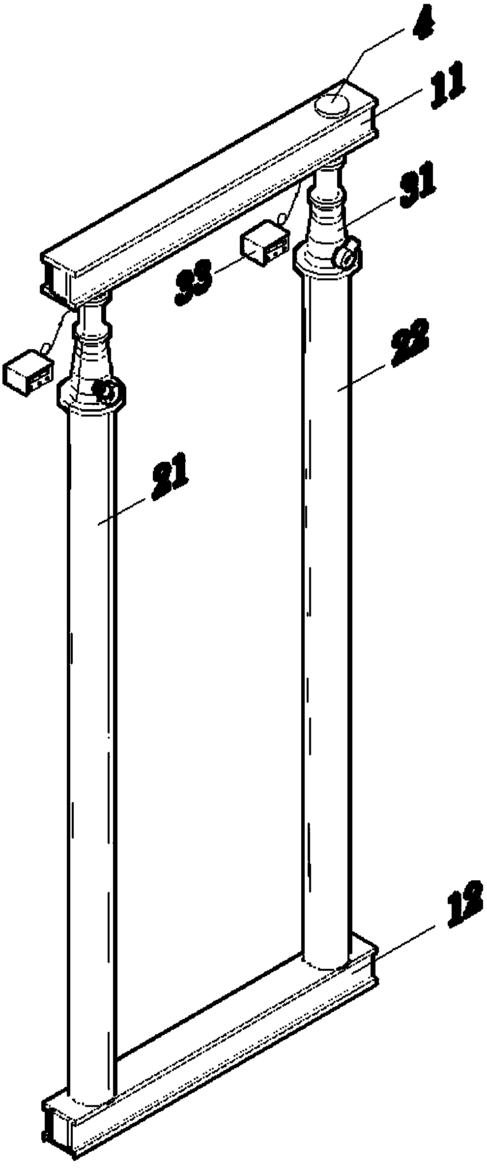 Wall replacement support device for reinforced concrete shear wall structure under high load action